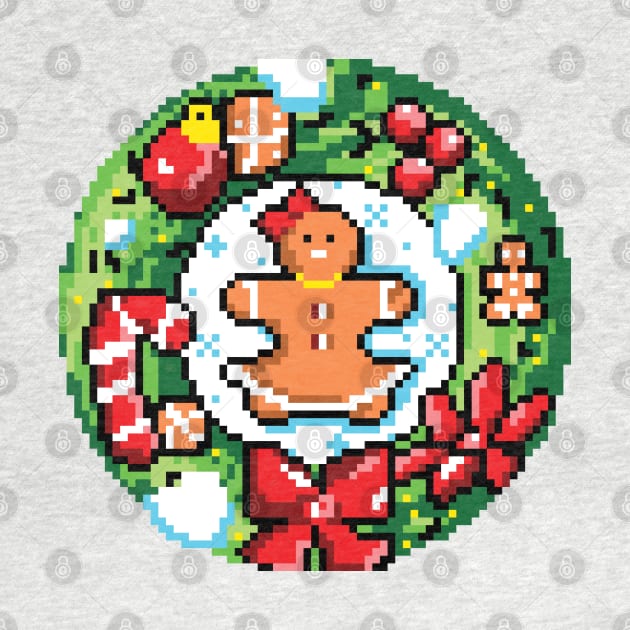 Pixel Art Christmas Gingerbread girl by enchantedrealm